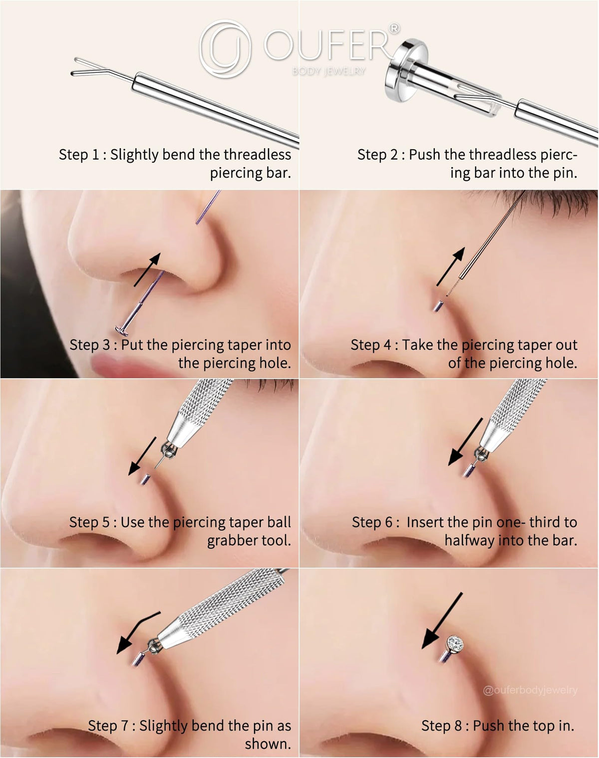 OUFER Piercing Ball Grabber Tool in hand for easy use