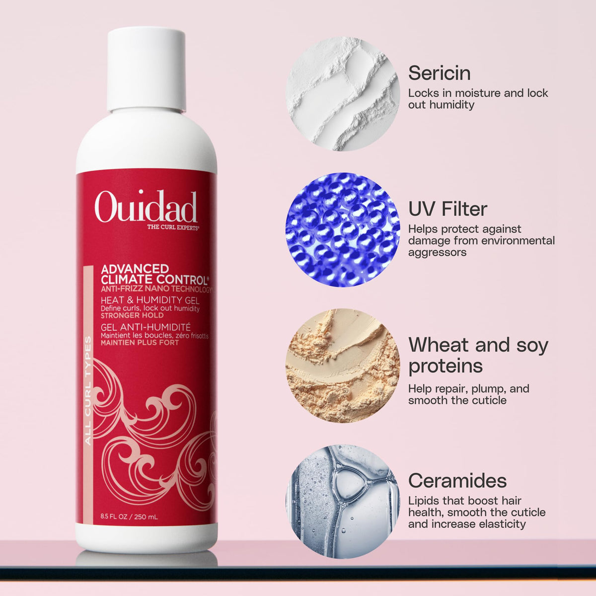 Ouidad Advanced Climate Control Gel packaging side view