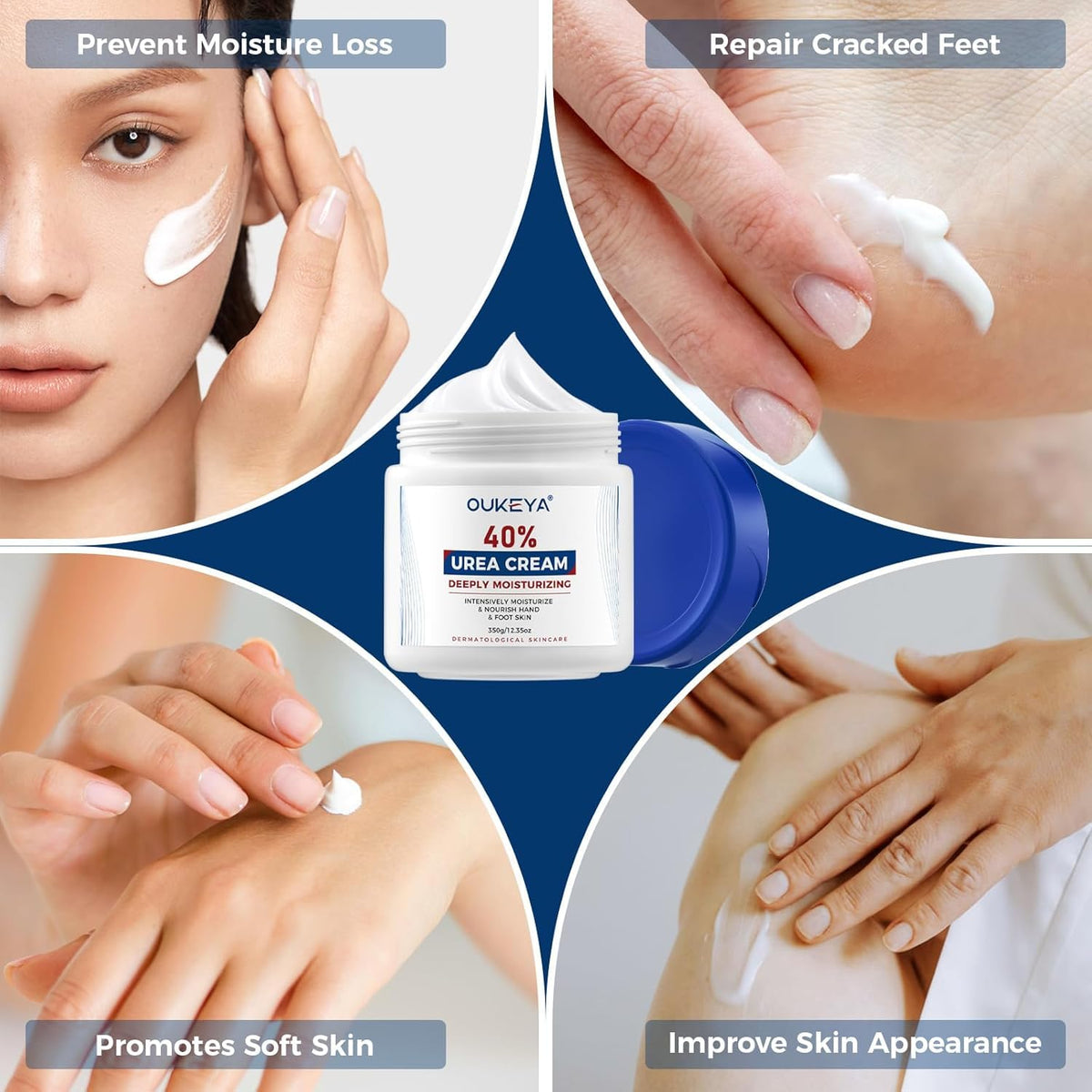 OUKEYA Urea Cream 40% back view with details