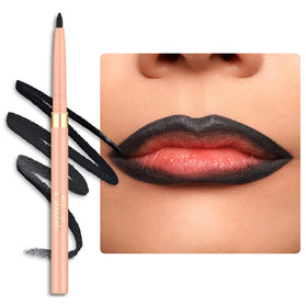 Oulac Black Lip Liner Pencil front view with retractable design