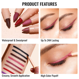 Oulac Black Lip Liner Pencil in use on model's lips