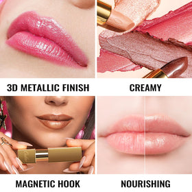 Oulac Dark Brown Lipstick showing unique mirror design