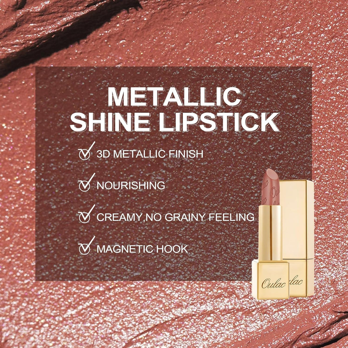 Oulac Matte Cinnamon Lipstick GM03 applied on lips