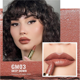 Oulac Matte Cinnamon Lipstick GM03 packaging with magnetic closure