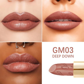Oulac Matte Cinnamon Lipstick GM03 swatch on skin
