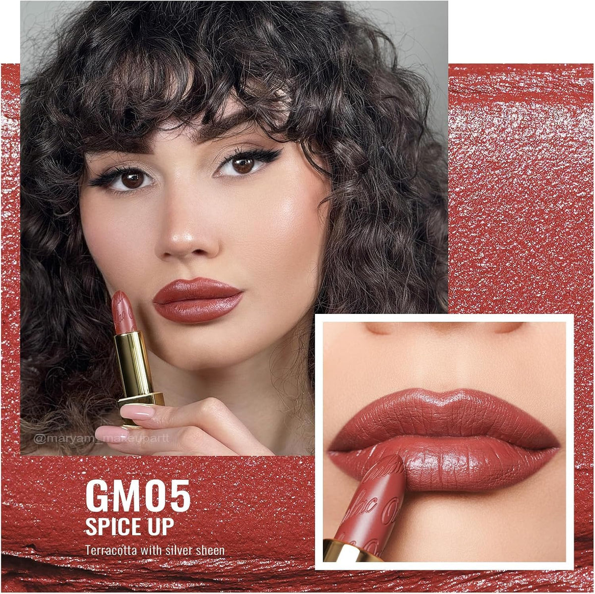 Oulac Matte Terracotta Lipstick GM05 Spice Up packaging