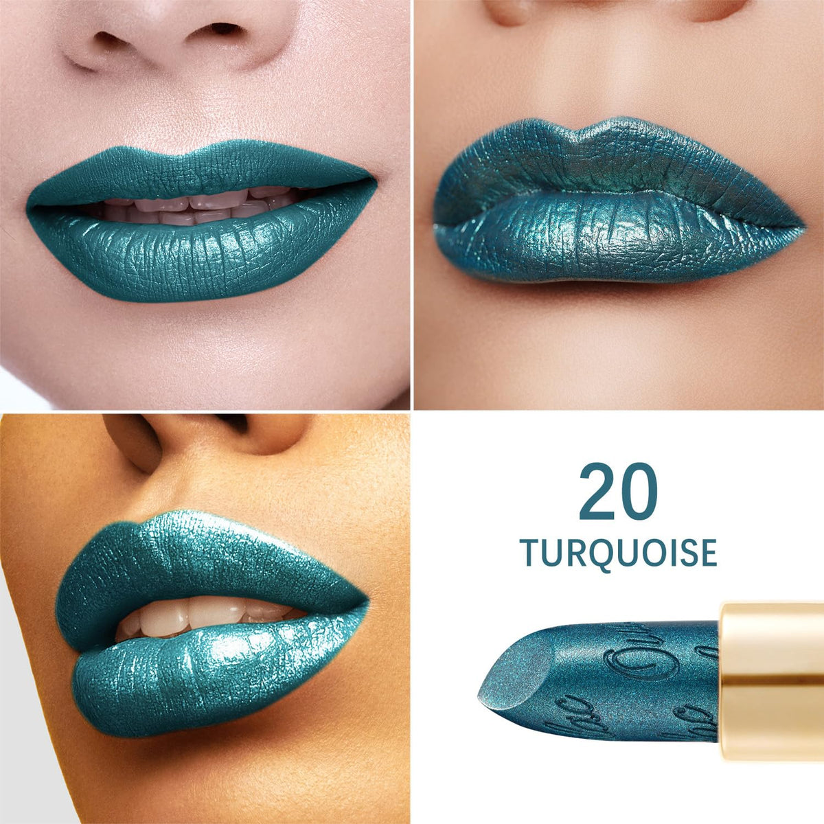 Oulac Metallic Green Lipstick packaging with ingredients list