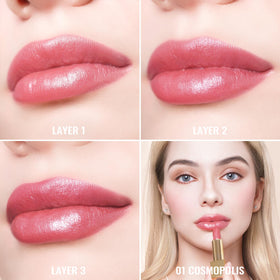 Oulac Pink Lipstick close-up of creamy texture