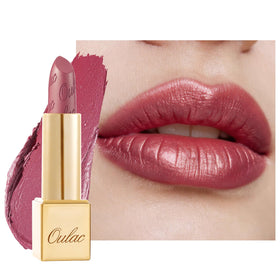 Oulac Pink Lipstick front view with metallic shine