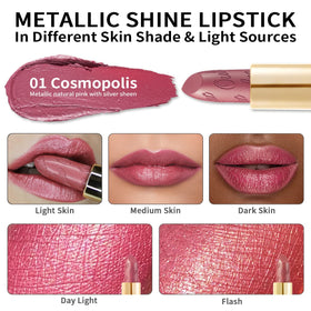 Oulac Pink Lipstick packaging with glitter effect
