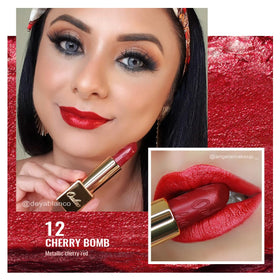 Oulac Red Lipstick Cherry Bomb open with visible lipstick