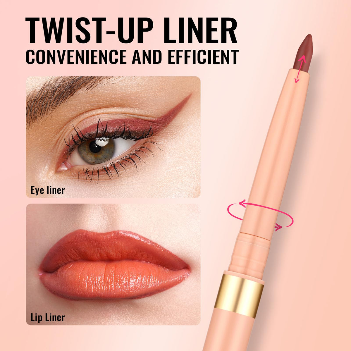 Oulac Waterproof Lipliner Pencil LL05 Seductive in a makeup bag