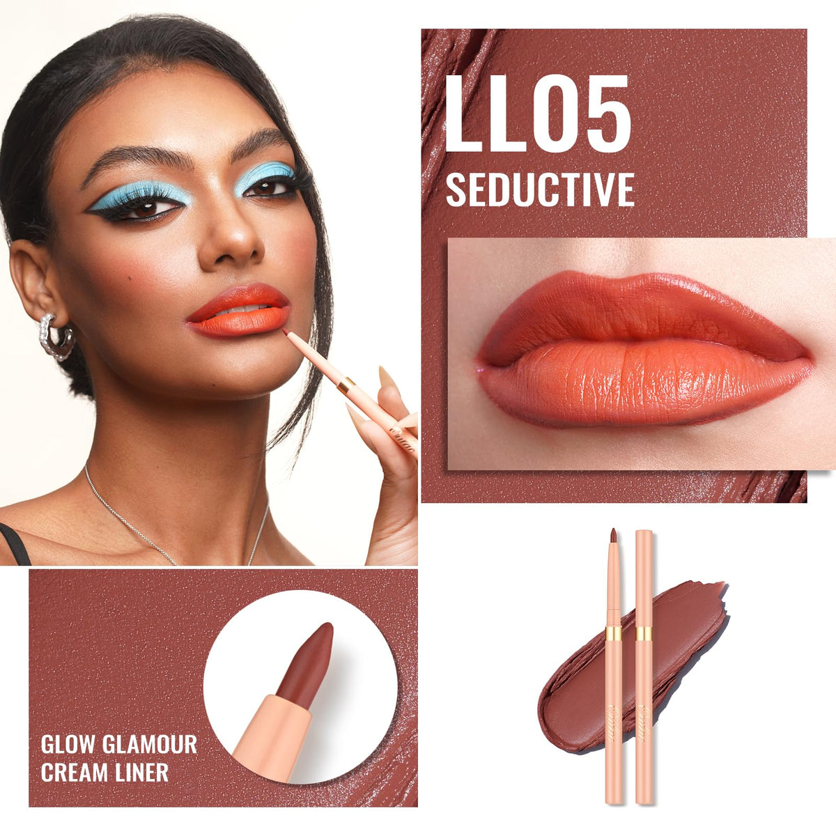 Oulac Waterproof Lipliner Pencil LL05 Seductive retractable tip close-up
