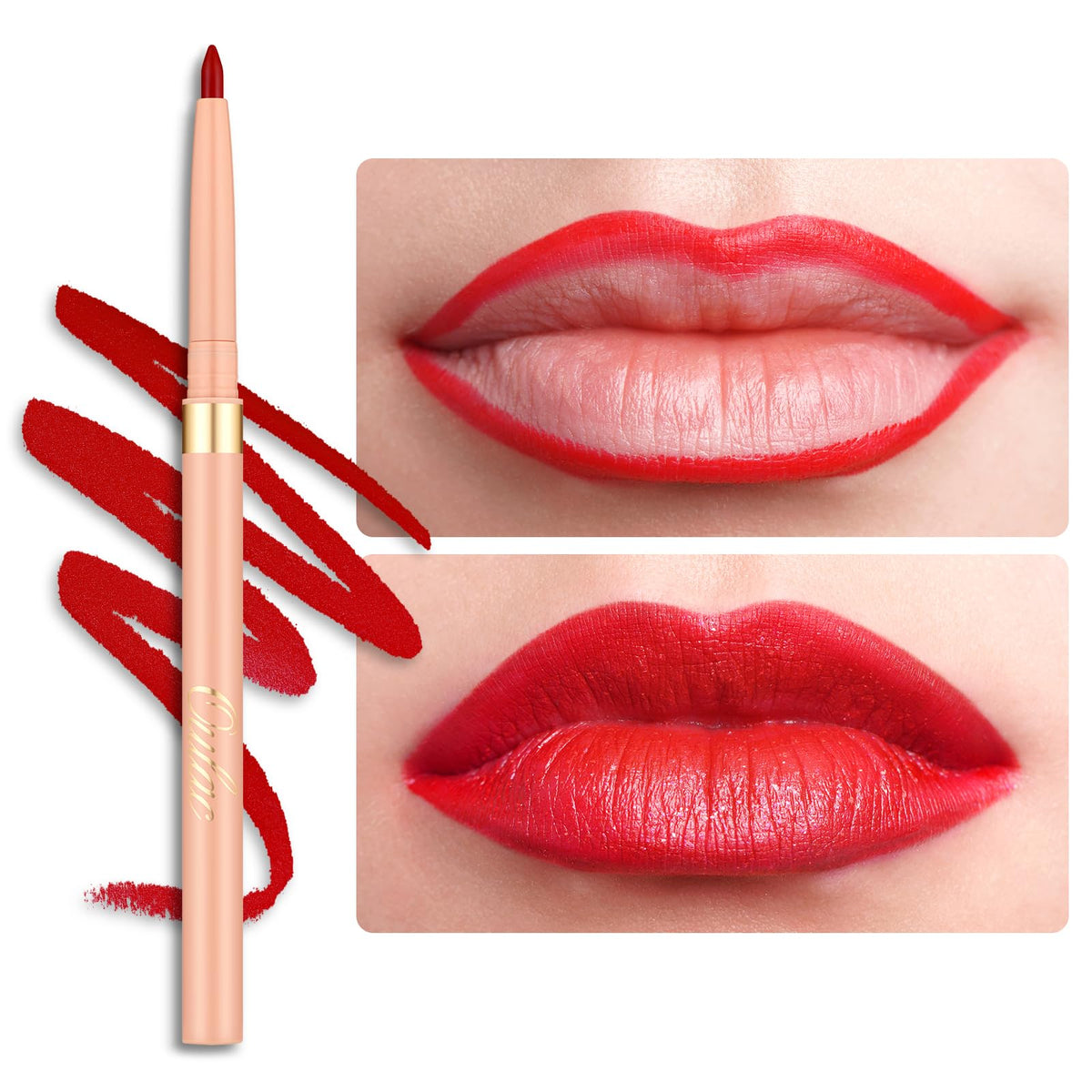 Oulac Waterproof Lipliner Pencil LL08 Ruby front view