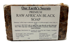Our Earth's Secrets Raw African Black Soap 470g front view