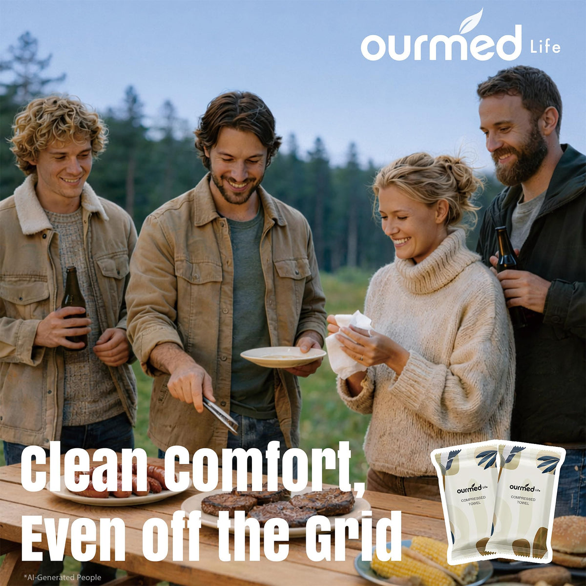 Ourmed Life Compressed Towel packaging details