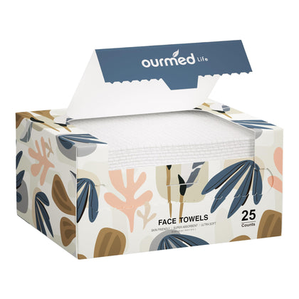 ourmed life Disposable Face Towels 10x12 inch pack front view