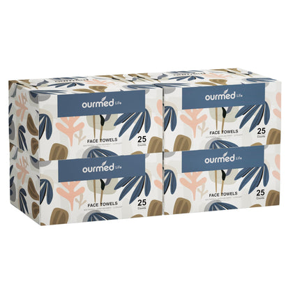 ourmed life Disposable Face Towels 10x12 inch pack front view