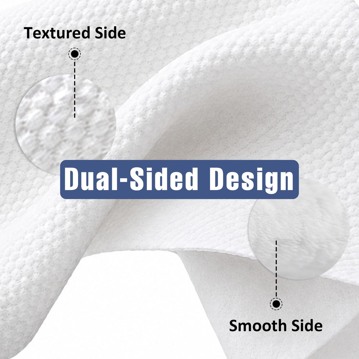 ourmed life disposable face towels close-up of plush pearl side