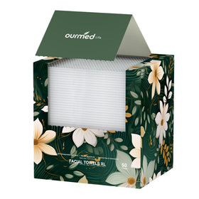 ourmed life disposable face towels front view, 12x10 inch