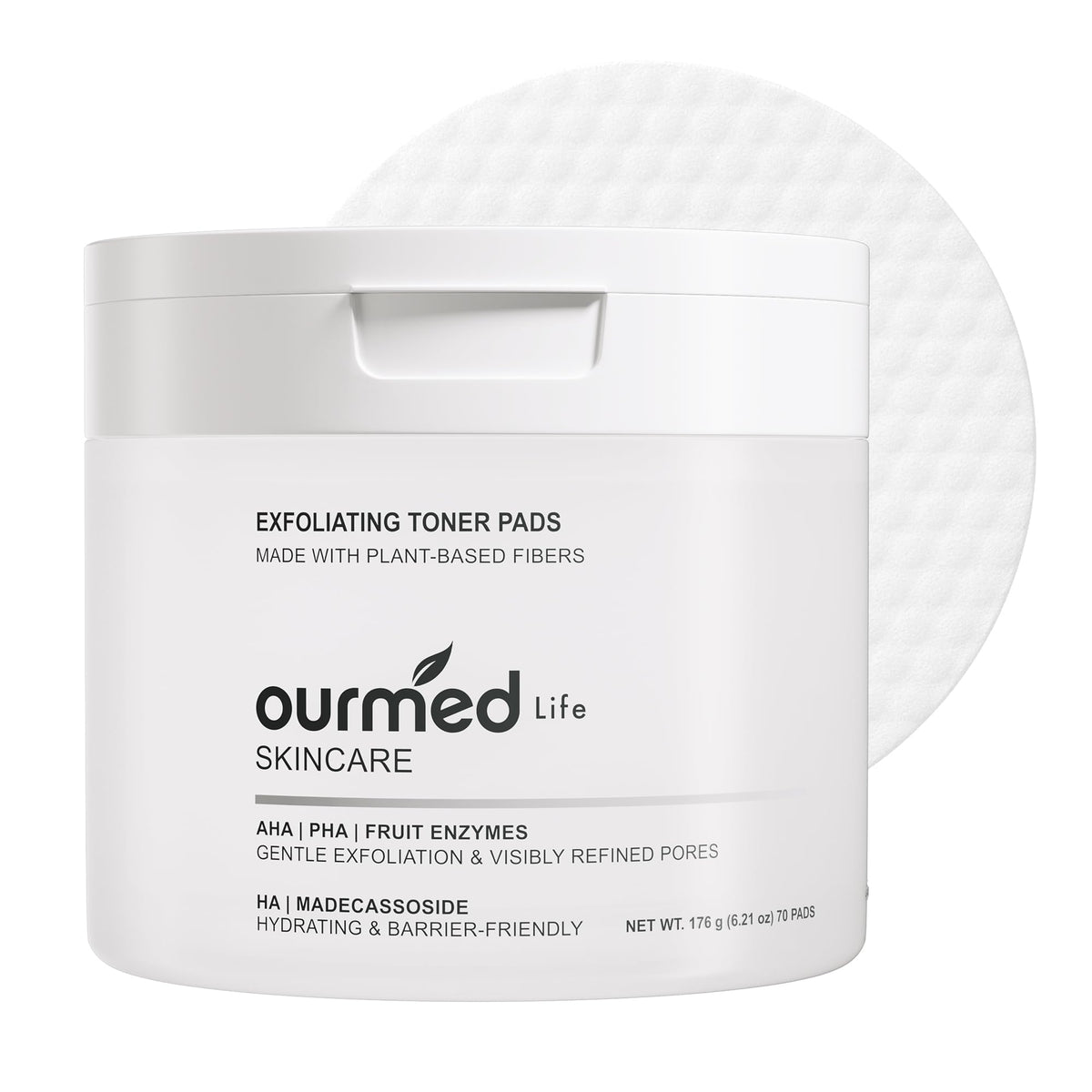 ourmed life Gentle Exfoliating Toner Pads packaging front view