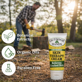 Outdoor Hands Intense Skin Therapy Cream 3.4oz application on hands