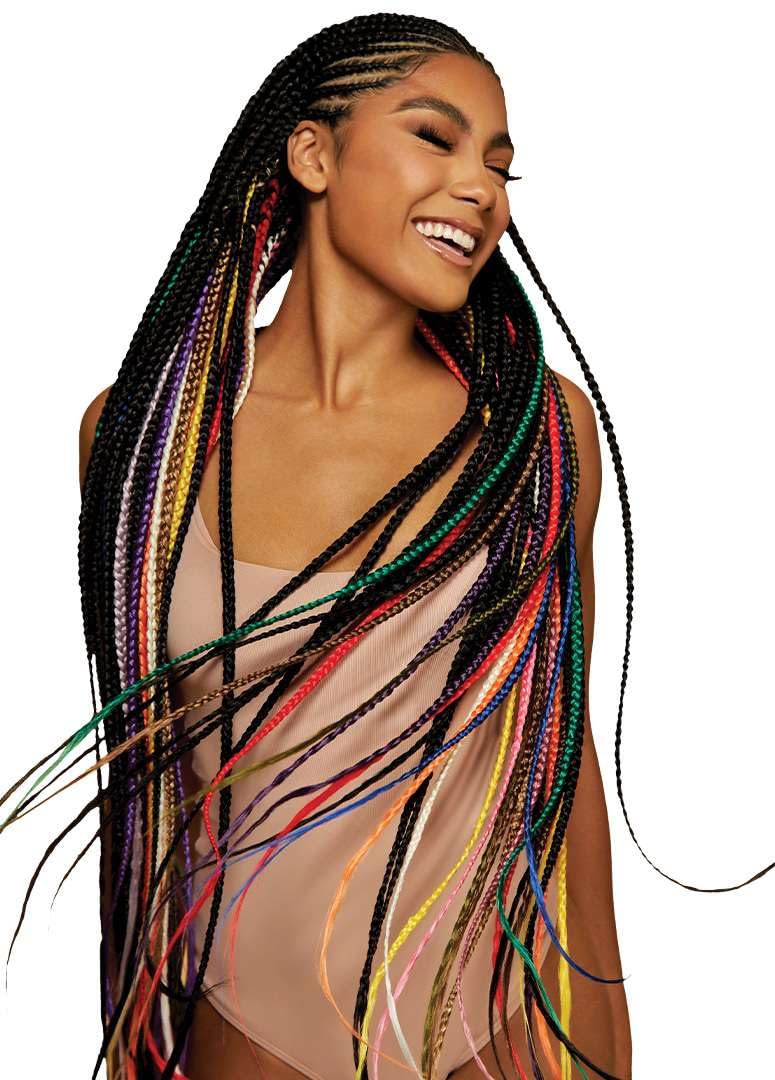Outre X-Pression Braid 42" Deep Wine 99J in a styled braid