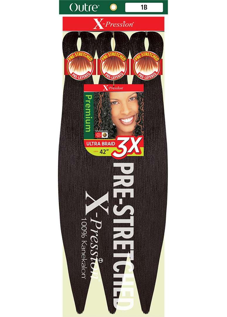 Outre X-Pression Braid 42-inch Off Black 1B front view