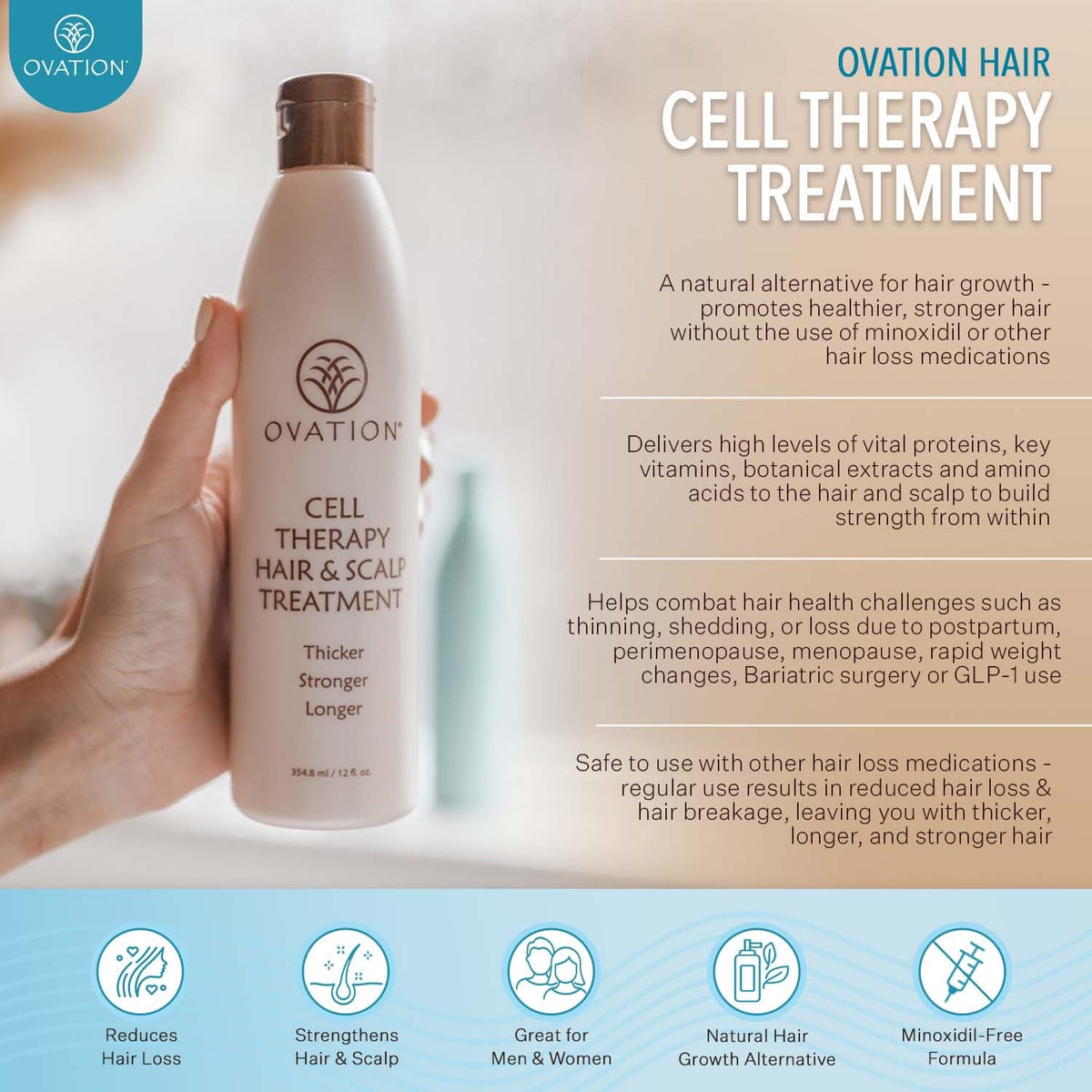 Ovation Hair Cell Therapy application on hair