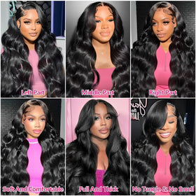 oveflect 26-Inch HD Lace Front Wig back view