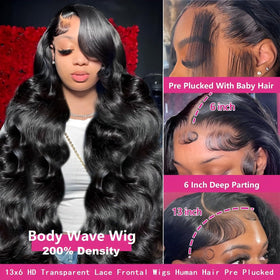oveflect 34-Inch Body Wave Wig side view