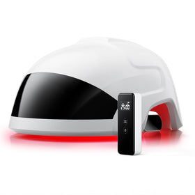 OVEKPA Hair Growth Laser Cap front view with adjustable straps