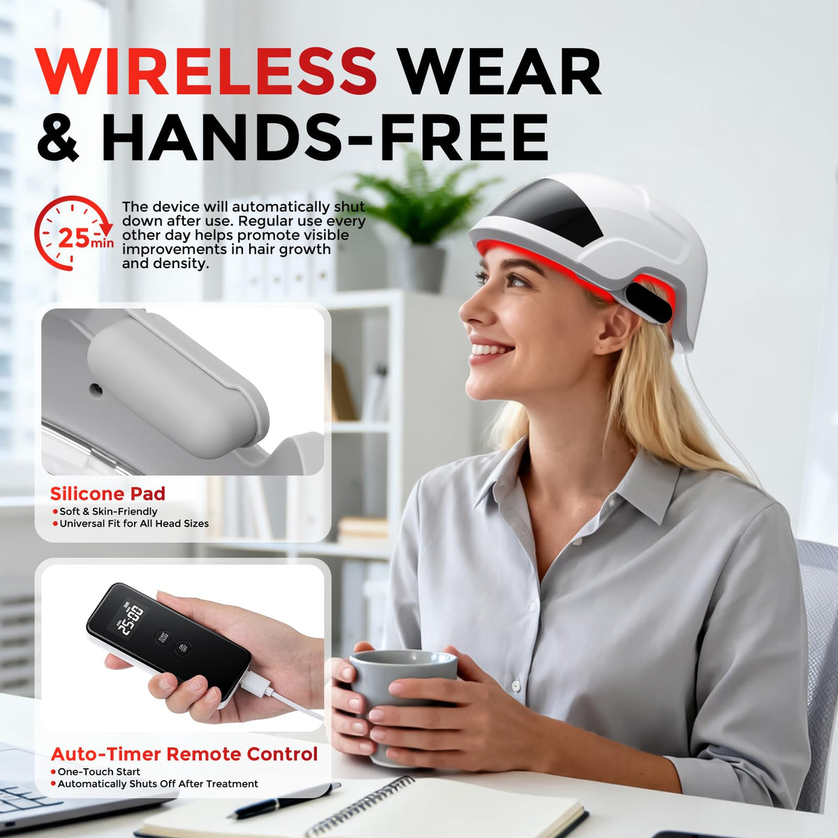 OVEKPA Hair Growth Laser Cap in packaging with user manual