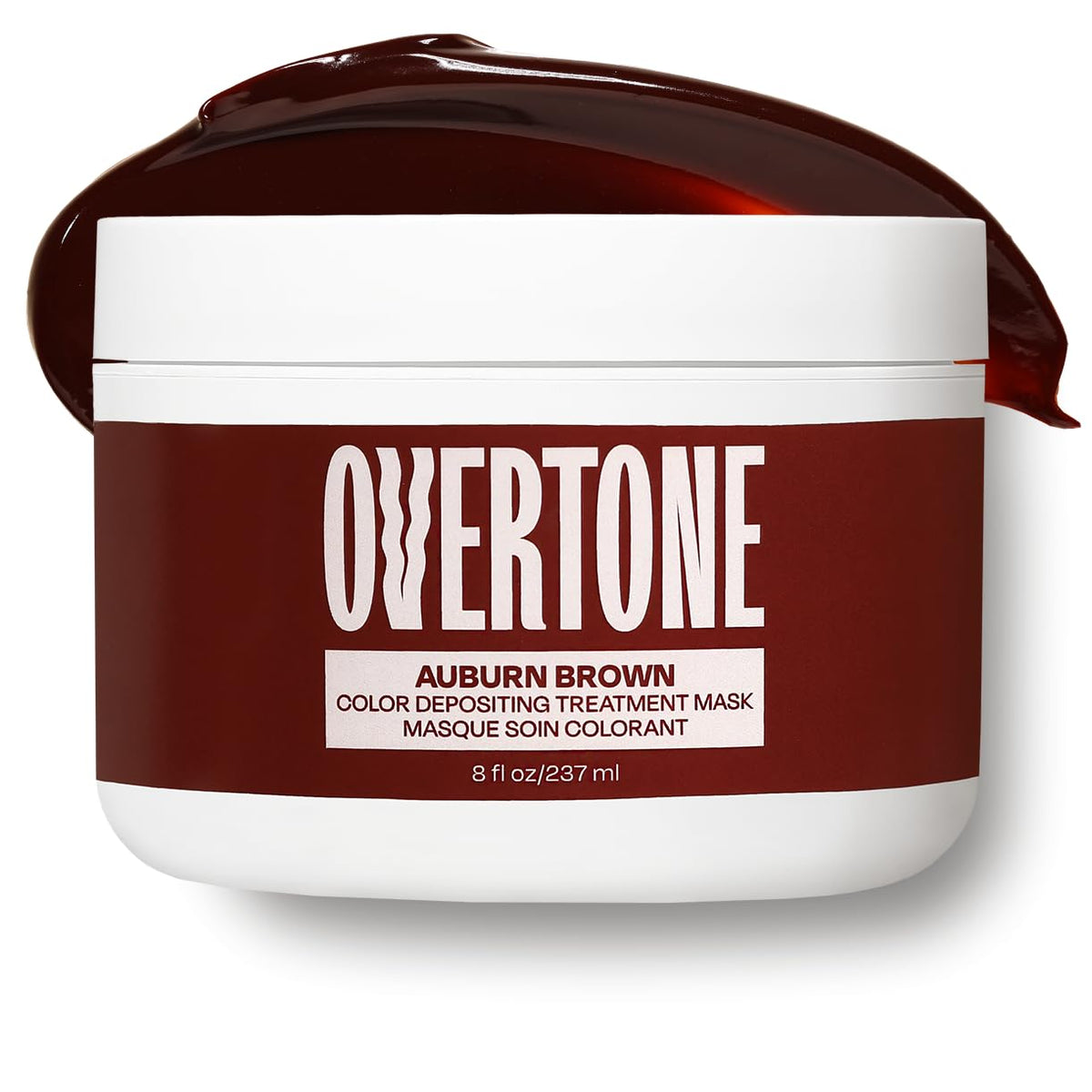 oVertone Auburn Brown Hair Mask 8 oz front view