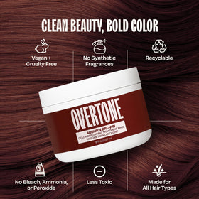 oVertone Auburn Brown Hair Mask application on hair