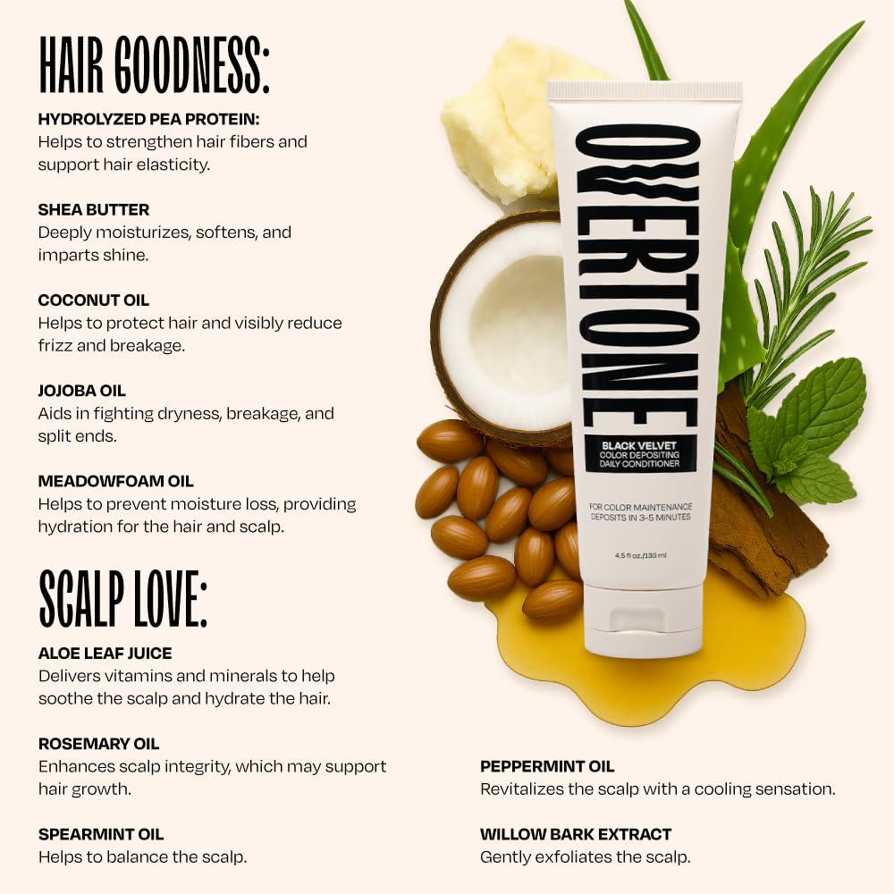 oVertone Black Velvet Conditioner on curly hair