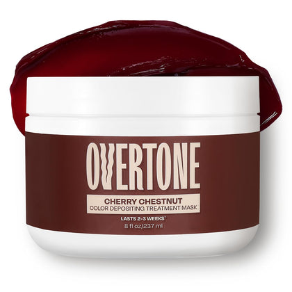 oVertone Cherry Chestnut Hair Mask front view with packaging