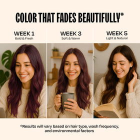 oVertone Cherry Chestnut Hair Mask in use during hair
