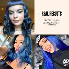 oVertone Cosmic Cobalt Hair Mask on a vanity