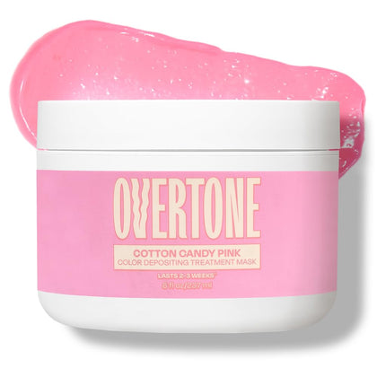 oVertone Cotton Candy Pink Hair Mask front view 8 oz