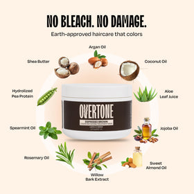oVertone Espresso Brown Hair Mask in use during hair