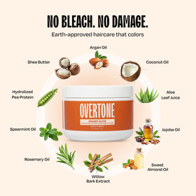 oVertone Ginger Glow Hair Mask with hair care accessories