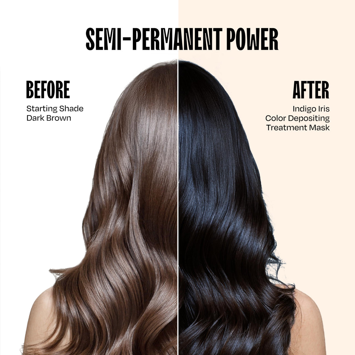 oVertone Indigo Iris Hair Mask application on hair