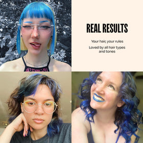 oVertone Indigo Iris Hair Mask displayed with other hair care products