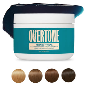 oVertone Midnight Teal Hair Mask application on hair