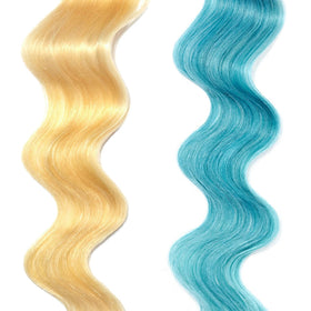 oVertone Pastel Teal Hair Mask application on dry hair