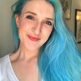 oVertone Pastel Teal Hair Mask side view showing packaging