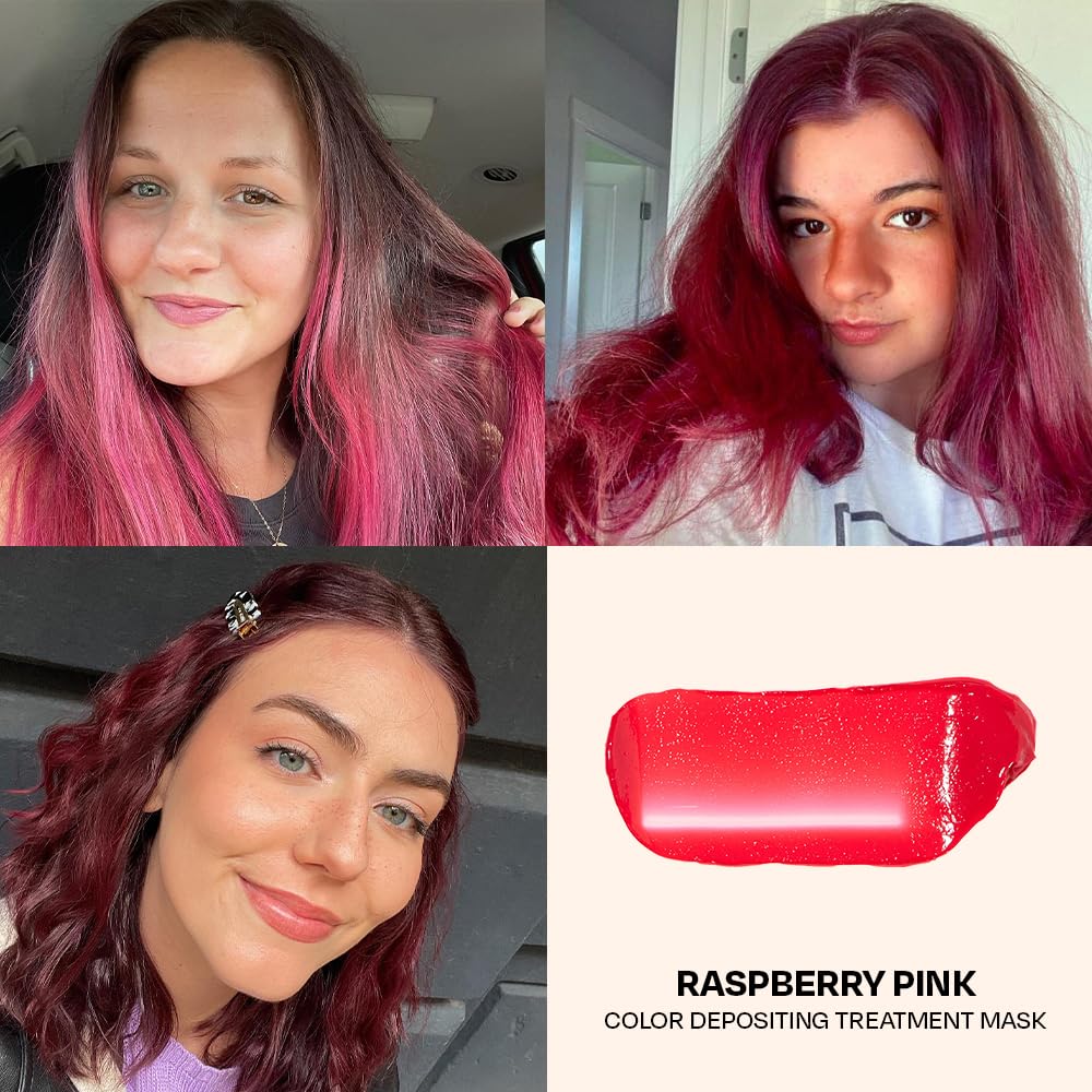 oVertone Raspberry Pink Daily Conditioner application on hair