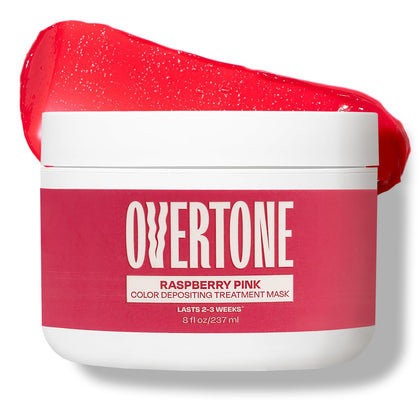 oVertone Raspberry Pink Hair Mask 8 oz front view