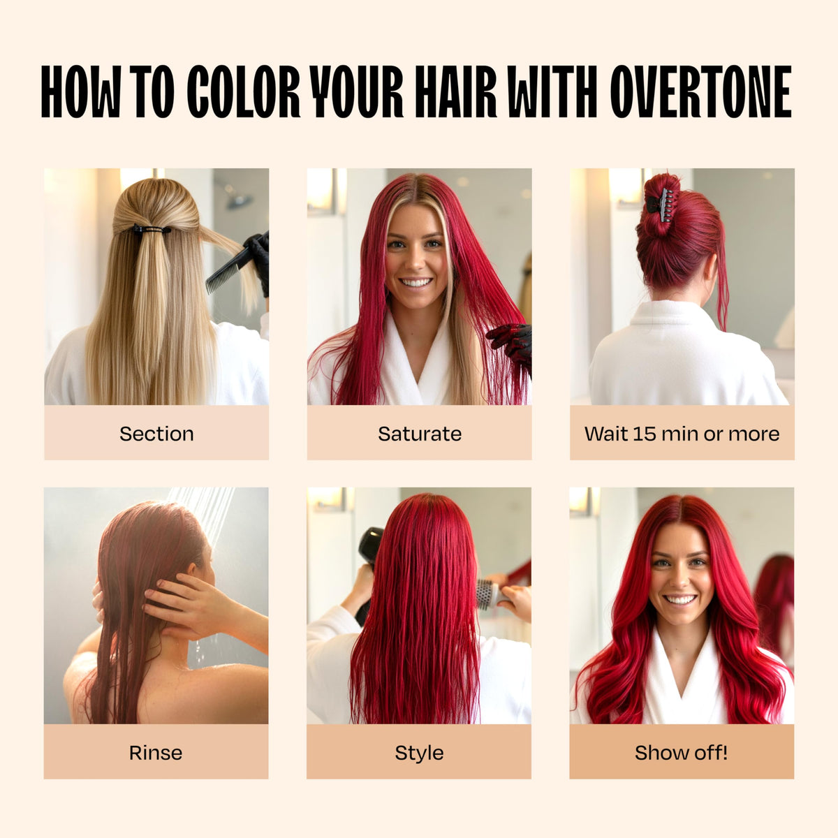 oVertone Scarlet Red Hair Mask with hair tools